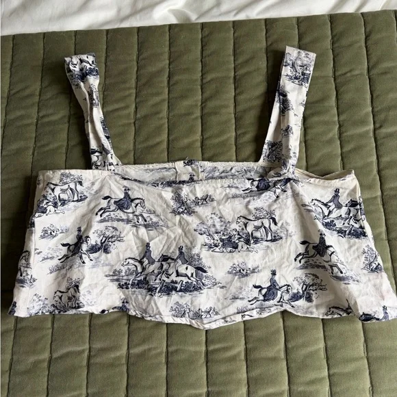 Reformation Navy and Cream Printed Tank Top - Picture 4 of 4